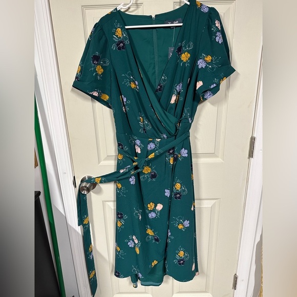 ModCloth teal tea dress with scalloped hem NWT 1X - Picture 2 of 7